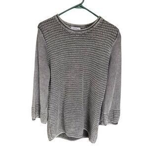 PBJ Blues Sweater Womens Large Blue Open Knit Oversized Y2K Retro